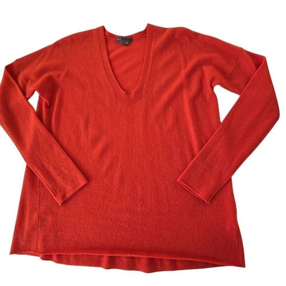 Vince Womens Orange V Neck Pullover Cashmere Sweater Size Small - Picture 11 of 11